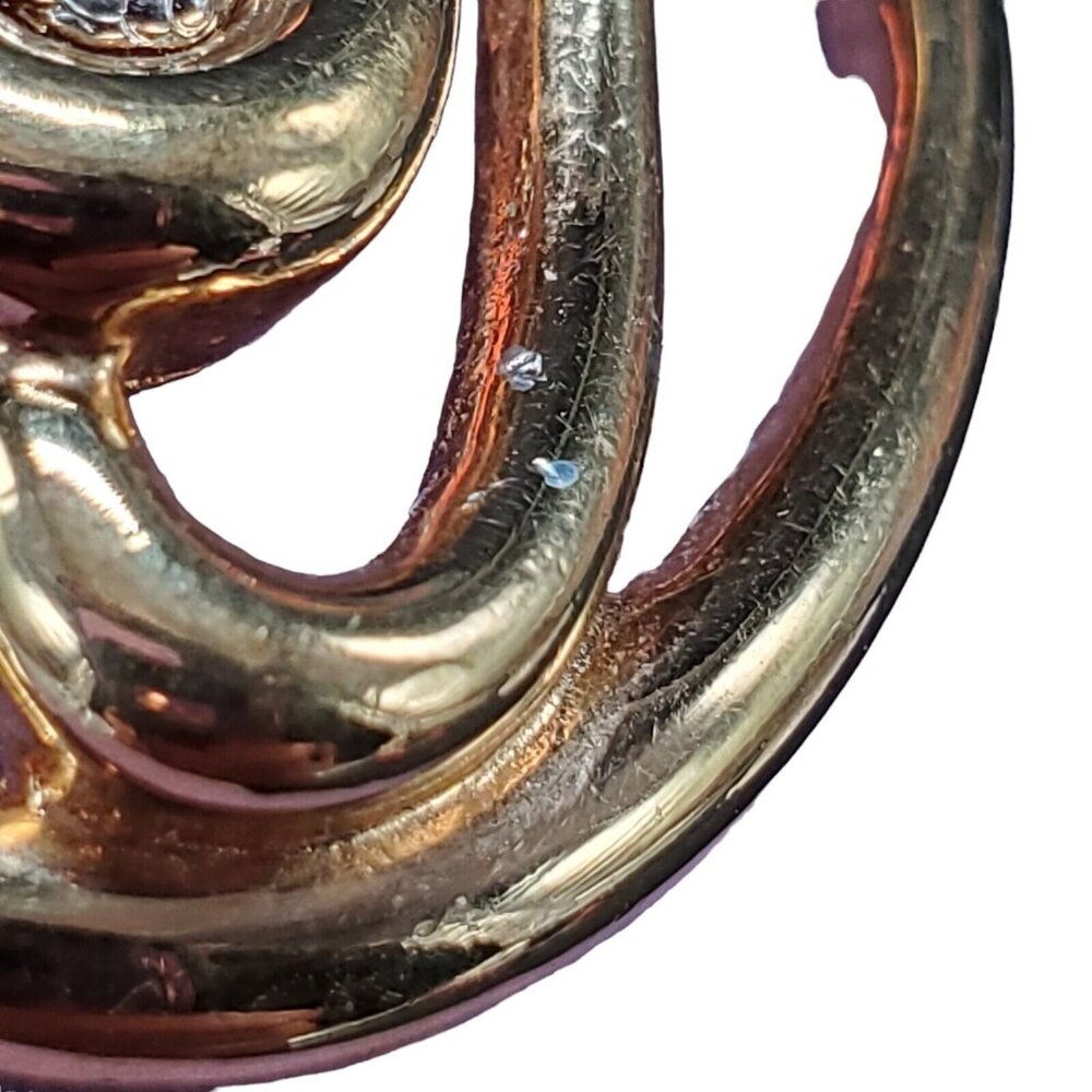 Vtg Signed Panetta Pavé Brooch Pin Swirl Gold Tone Rhinestone Statement As-Is - Picture 6 of 12